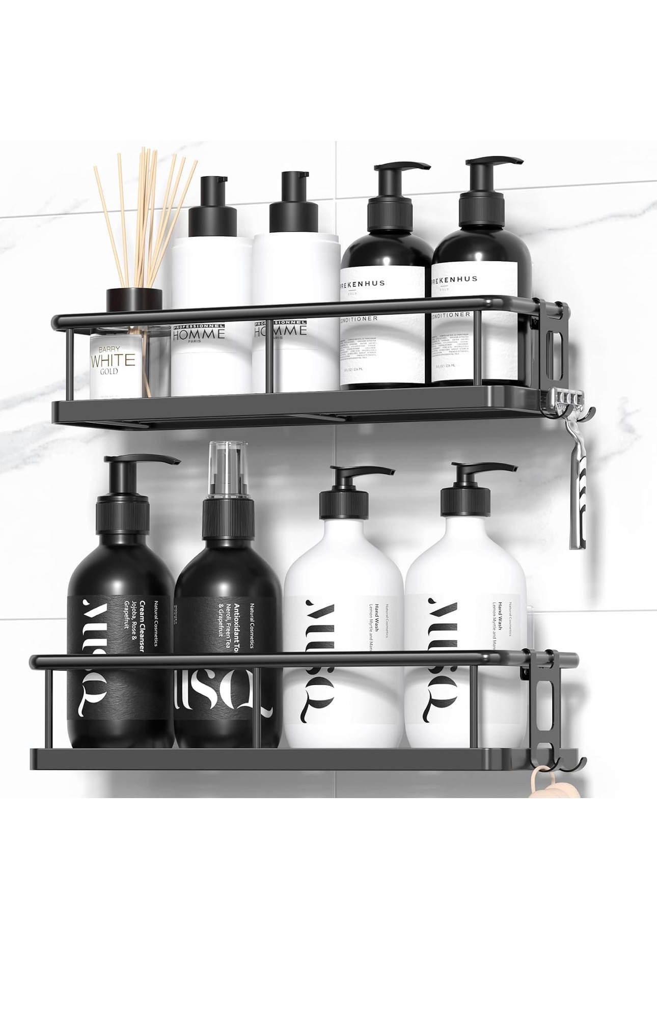 Adhesive Shower Caddy — Black
