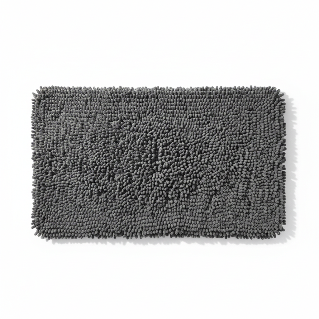 Chenille Bath Rug — Charcoal