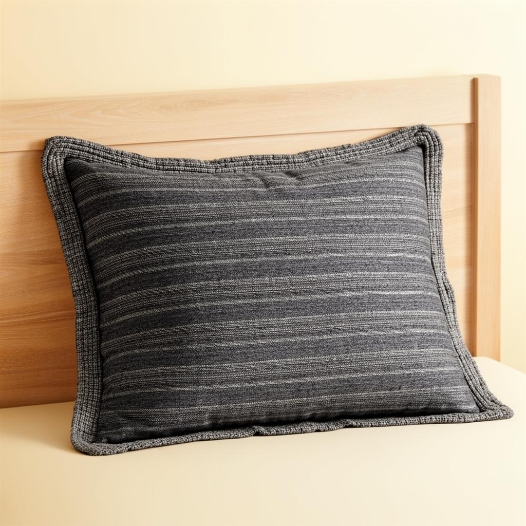 PB Teen Super Plush Stripe Standard Sham — Charcoal
